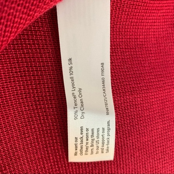 Eileen Fisher Tencel Silk Blend Angled Cardigan Radish Size Medium - Picture 13 of 15